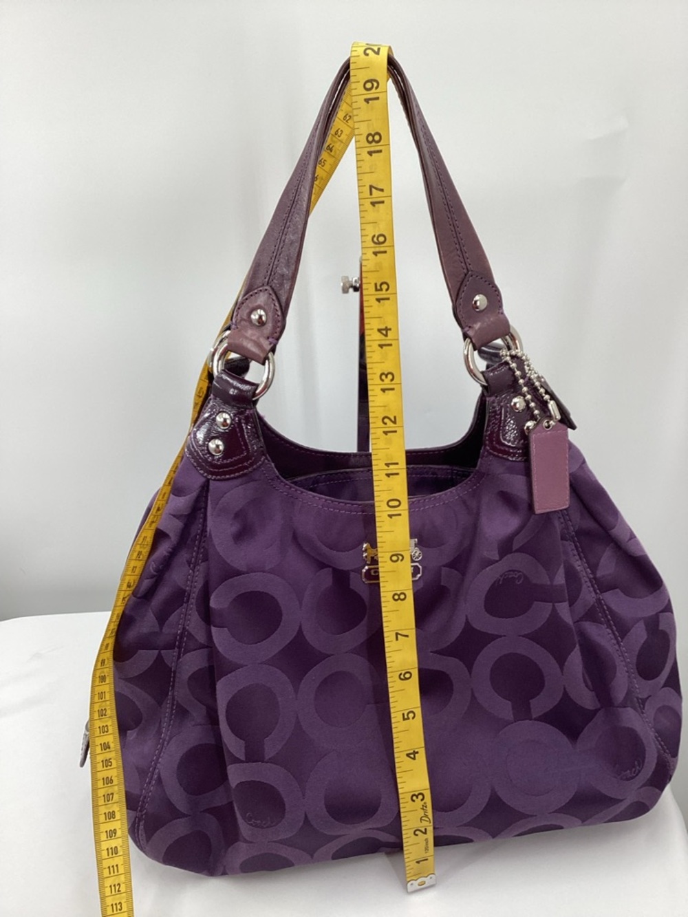 Y2K Coach Madison Maggie Purple Signature Shoulder Bag - Picture 15 of 16
